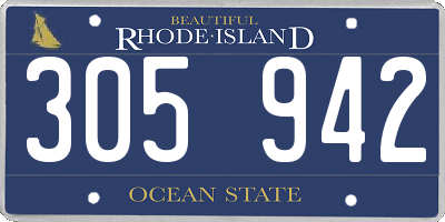 RI license plate 305942