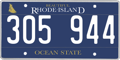 RI license plate 305944