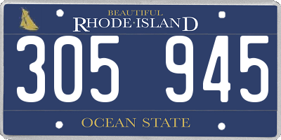 RI license plate 305945
