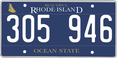 RI license plate 305946
