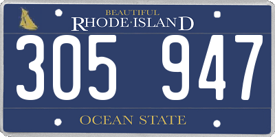 RI license plate 305947