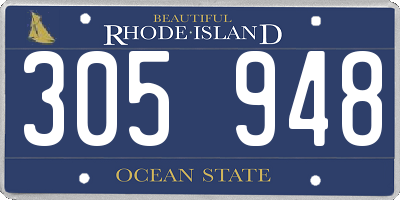 RI license plate 305948