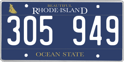 RI license plate 305949