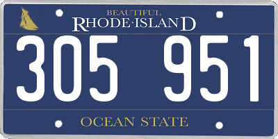 RI license plate 305951