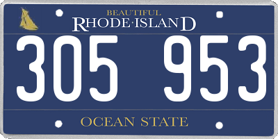 RI license plate 305953