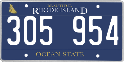 RI license plate 305954
