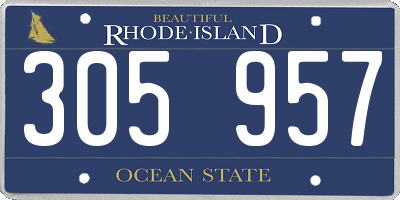 RI license plate 305957