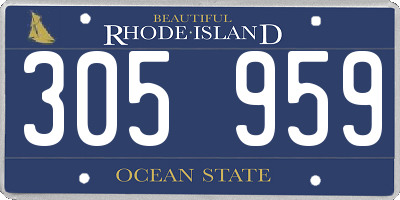 RI license plate 305959