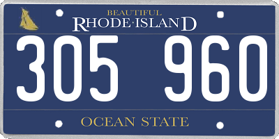 RI license plate 305960