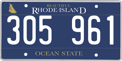 RI license plate 305961