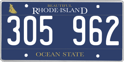 RI license plate 305962