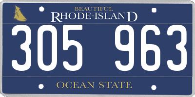 RI license plate 305963