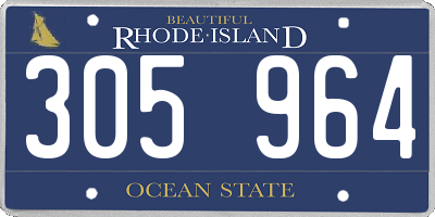 RI license plate 305964