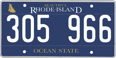 RI license plate 305966