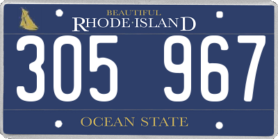 RI license plate 305967
