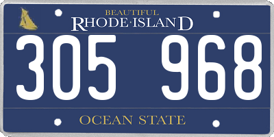RI license plate 305968