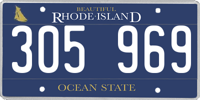 RI license plate 305969
