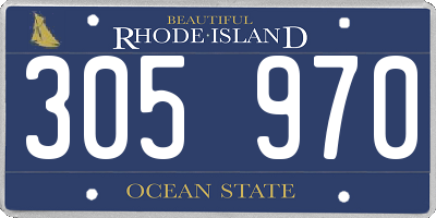 RI license plate 305970