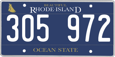 RI license plate 305972
