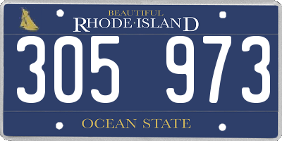 RI license plate 305973