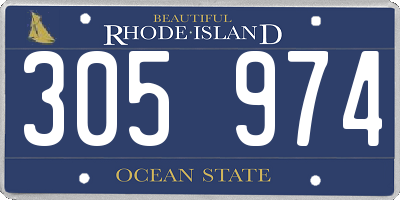 RI license plate 305974
