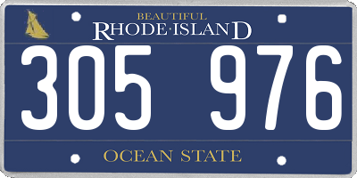 RI license plate 305976