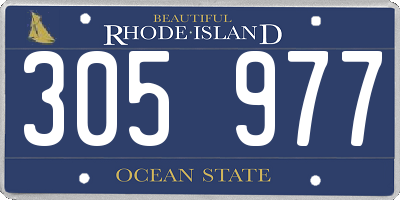 RI license plate 305977