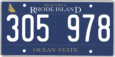 RI license plate 305978