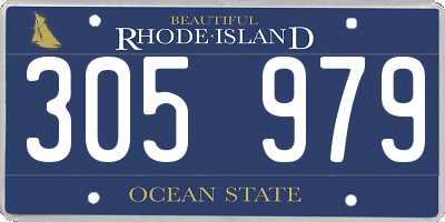 RI license plate 305979