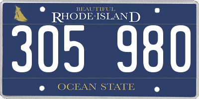 RI license plate 305980