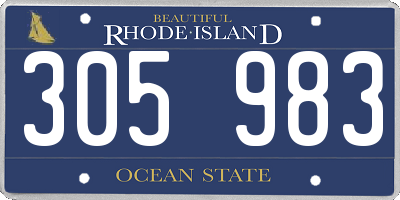 RI license plate 305983