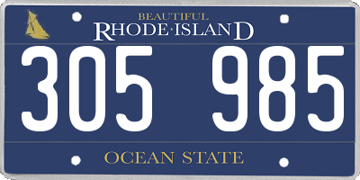 RI license plate 305985