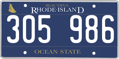 RI license plate 305986