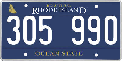 RI license plate 305990