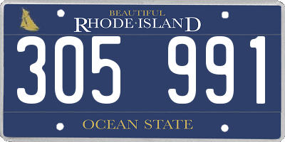 RI license plate 305991