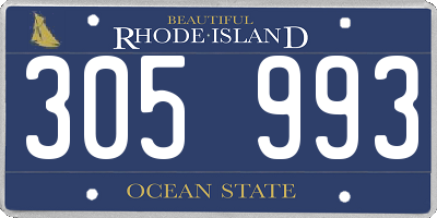 RI license plate 305993