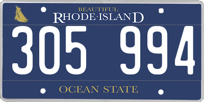 RI license plate 305994
