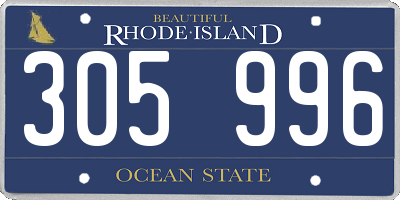 RI license plate 305996