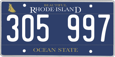 RI license plate 305997