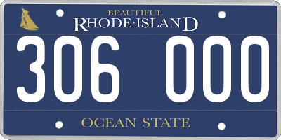 RI license plate 306000