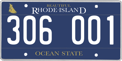 RI license plate 306001