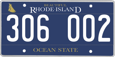 RI license plate 306002