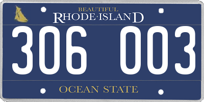 RI license plate 306003