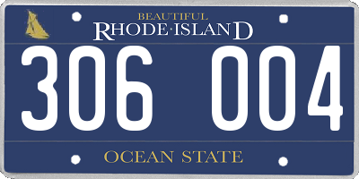 RI license plate 306004