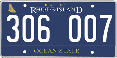 RI license plate 306007