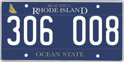 RI license plate 306008
