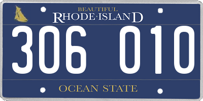 RI license plate 306010