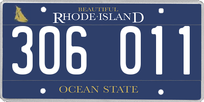 RI license plate 306011