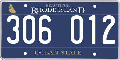 RI license plate 306012