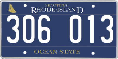 RI license plate 306013